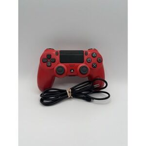 Sony PS4 DualShock 4 V2 Magma Red Controller w/ Charger CUH-ZCT2U TESTED!